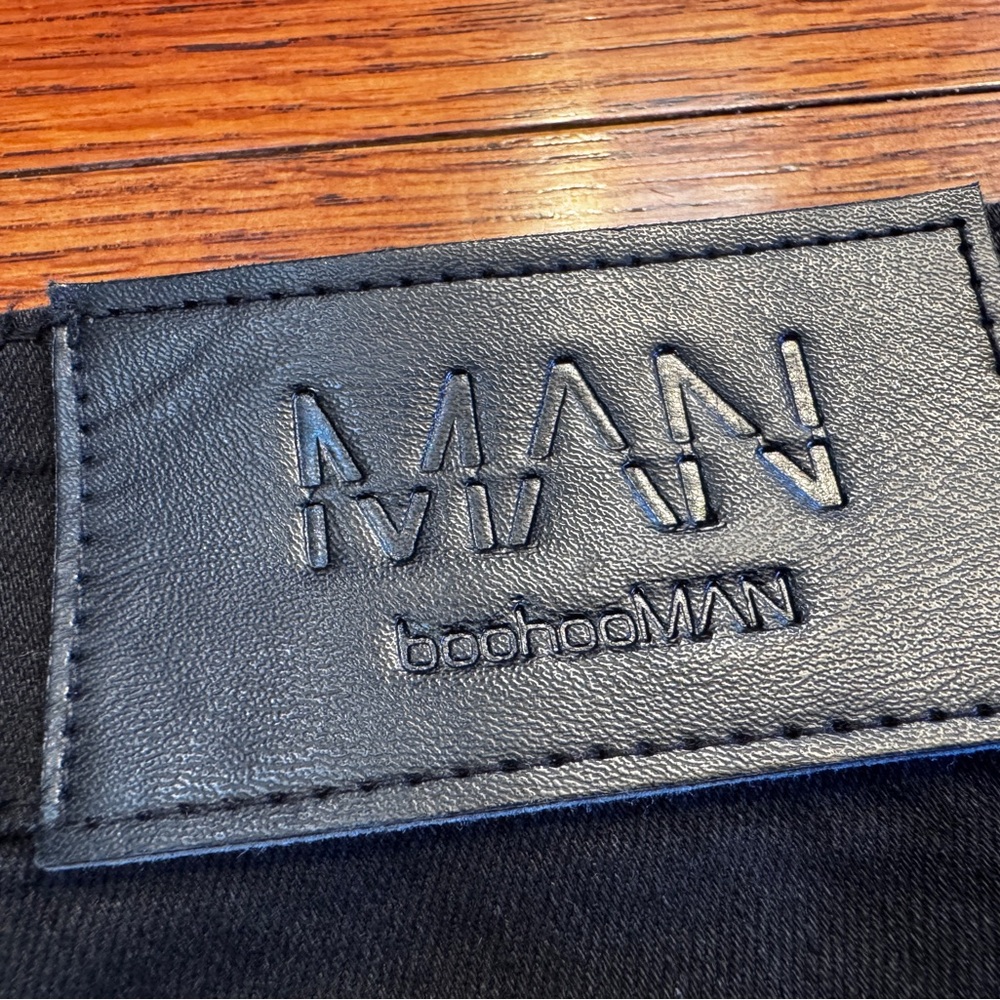 New -BoohooMAN - Charcoal Buttoned Fly Jeans